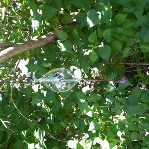 Blown Glass Suncatcher Radiometer Purple Glass Rain Drop Indoor Outdoor